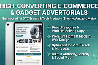 write and design a high converting ecommerce and gadget advertorial