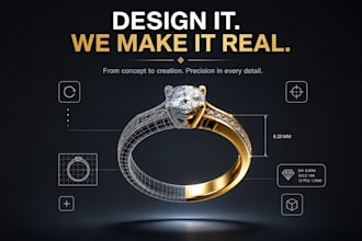 jewelry cad design for 3d printing and render