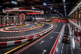 design a professional 3d go kart track and racing facility