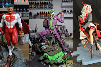 3d print and paint anime model action figure resin 3d statue miniature painting