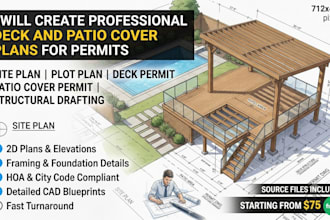 draft deck and patio cover plans for city permits building permit