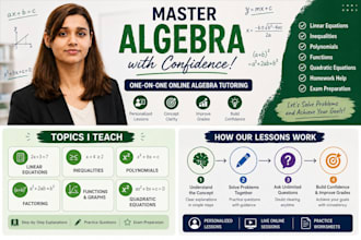 teach algebra through personalized one on one online tutoring