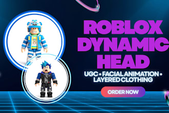 create roblox dynamic head, ugc bundle, layered clothing and facial animation