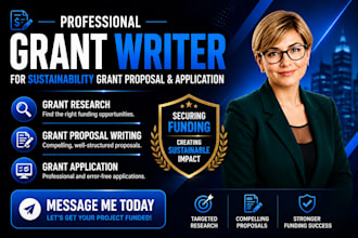 professional grant writer for sustainability grant proposal application grant