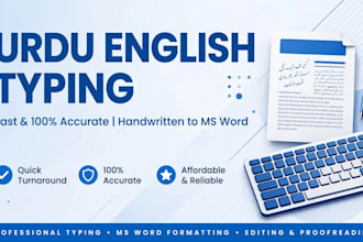 provide urdu english typing service