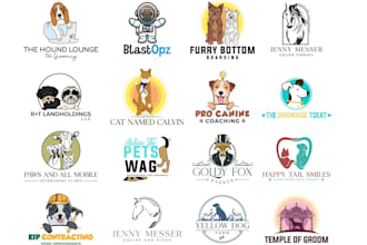 do unique modern dog logo, pets animal cats design