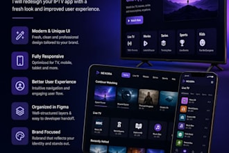 design a modern iptv app UI in figma