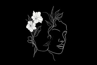 create minimalist line art tattoo with my style
