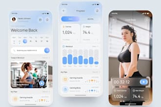 develop fitness app, workout app, gym app or pilates app