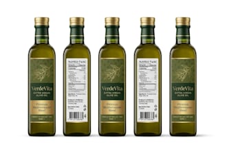 design product label, bottle label, food label, oil label, mockup