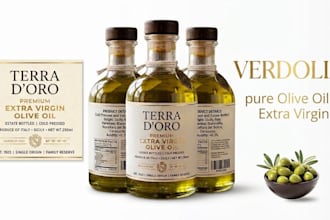 design product label, food label, oil label, spice label