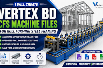 create vertex bd cfs machine files for roll forming steel framing