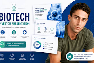design biotech investor presentation, pharma pitch deck, medical startup deck