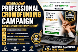write a persuasive crowdfunding campaign that inspires donations