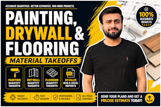 do painting, drywall and flooring material takeoffs