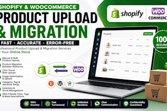 do shopify product upload, listing and product migration