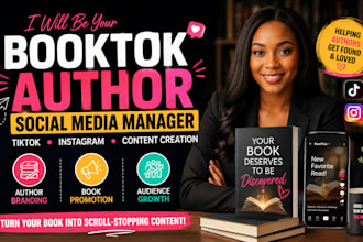 be your booktok author social media manager  book promotion and book marketing