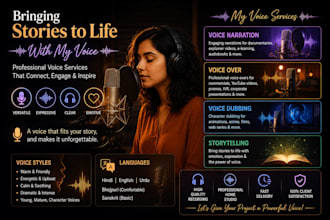 provide human assisted ai voice dubbing in hindi and english