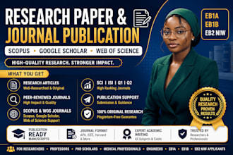write research article for scopus google scholar,eb1a,eb2 niw, publish journal