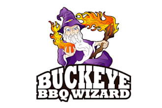 design high quality BBQ wizard logo for you