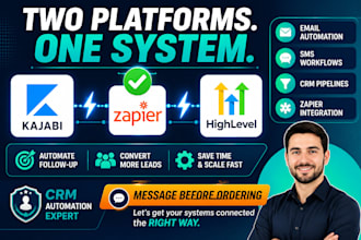 ghl and kajabi automation expert email sms workflows zapier integration pipeline