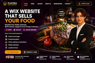 design a wix website for your restaurant with menu, ordering and gallery