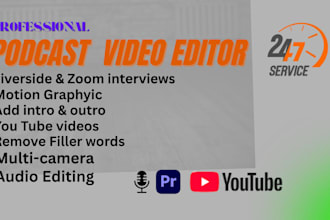 be podcast video editing for zoom meeting and riverside,