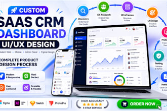 design modern saas crm dashboard ui ux for web and mobile applications