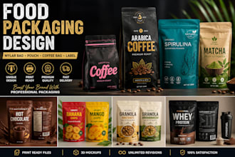 food packaging design coffee packaging mylar bag pouch design label