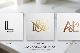 design an elegant luxury monogram and lettermark logo