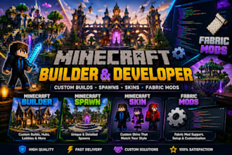build custom minecraft spawn, skin and fabric mods