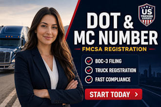 register dot, mc number, boc3 filing and fmcsa compliance