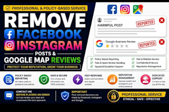 remove negative facebook instagram posts and google maps business reviews