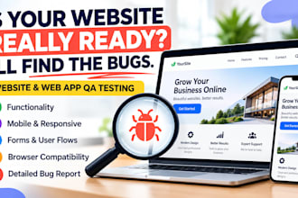 test your website or web app and provide a detailed bug report