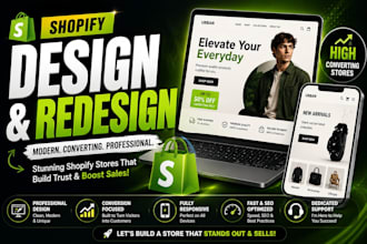build shopify store, shopify store design, shopify redesign, dropshipping store