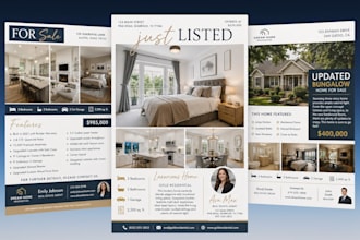do a clean and modern real estate flyer and brochure design