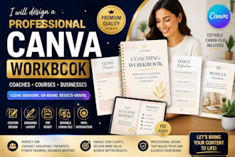 design a professional canva workbook for coaches, courses, authors, businesses