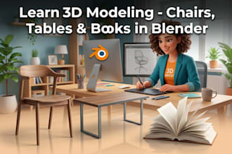 teach you how to create realistic 3d furniture in blender chairs, tables