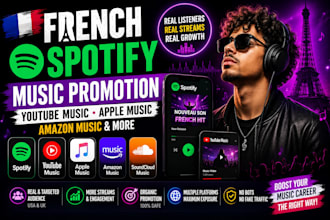 french spotify music promotion youtube music apple music promotion amazon music