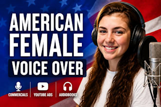 record american female voiceover for youtube commercial narration audiobook IVR