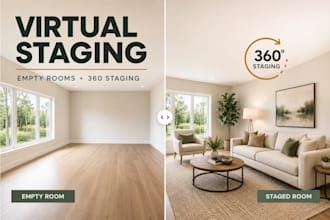 do realistic virtual staging empty room staging 360 room staging tour declutter