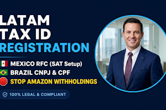 obtain brazil cpf, cnpj, and mexico rfc tax id for foreign businesses