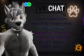 create custom 3d furry vrchat avatar, furry avatar, vr character, vrc avatar