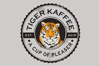 design vibrant tiger coffee cafe brand logo
