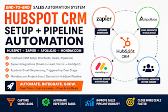 setup hubspot CRM zapier apollo io monday com sales automation
