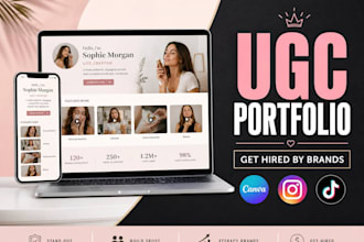 design canva website, canva ugc portfolio,canva landing page or template