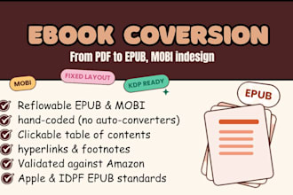 convert your book to epub, mobi, and fixed layout for wide distribution