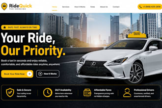 build taxi booking website chauffeur website limousine booking website
