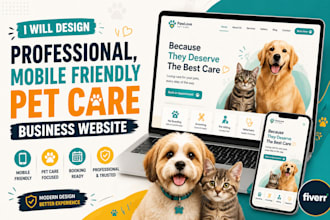 design a custom pet care website tailored for pet businesses