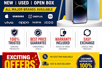 design premium mobile store and shop marketing posters